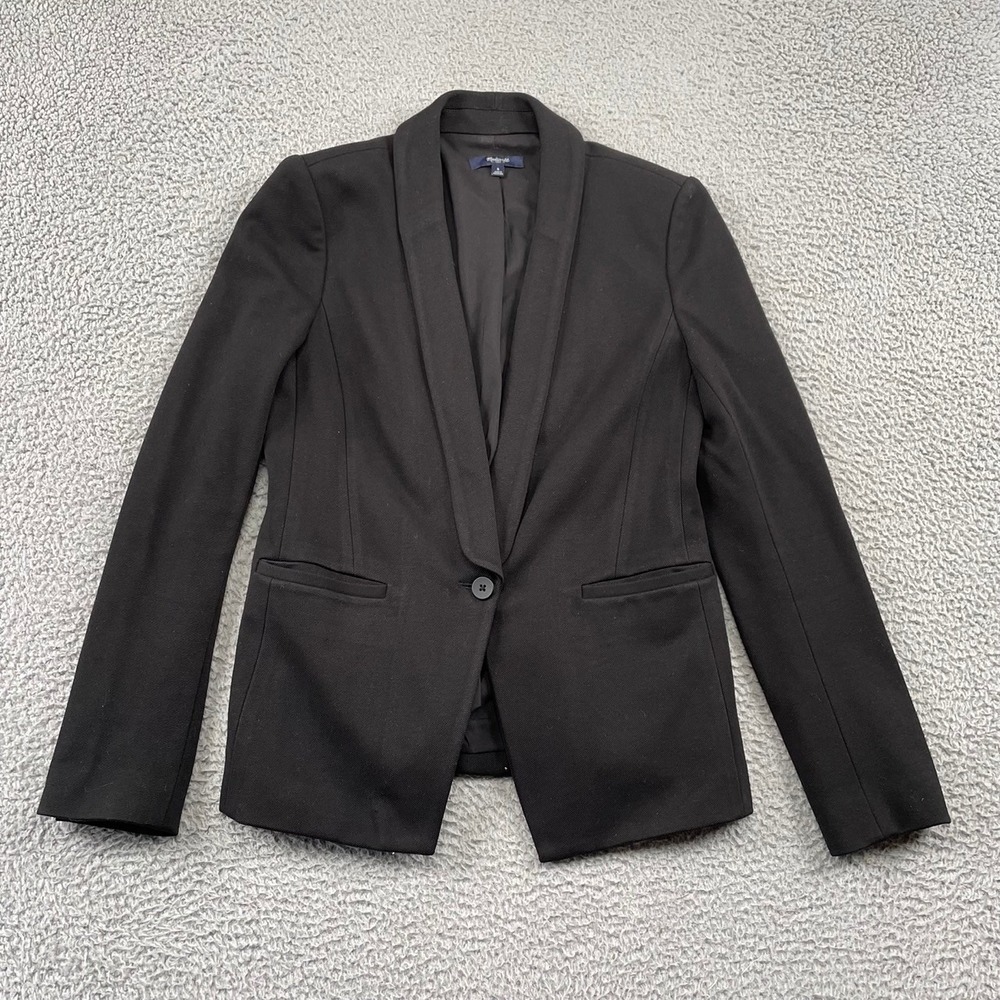 Madewell Blazer Womens 8 Black Shawl Collar Single Button‎ B1554 Professional